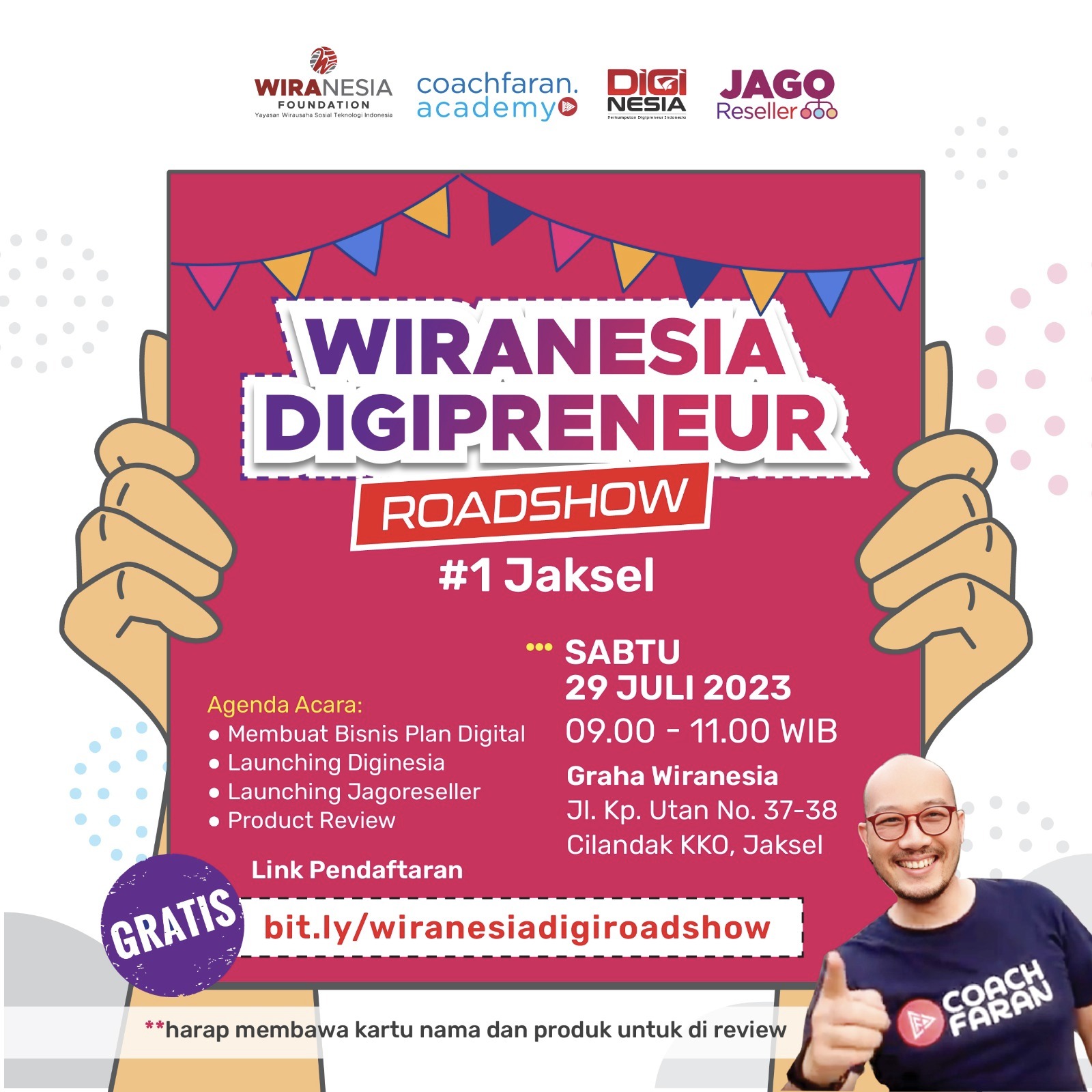 Wiranesia Digipreneur Roadshow, salah satu event terbesar UMKM di Jakarta hadir kembali dan akan diselenggarakan pada 29 Juli 2023. (Dok. Wiranesia Inkubator)