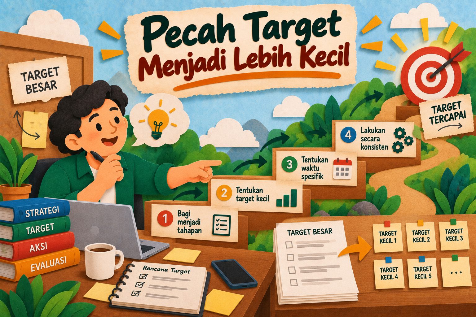 ilustrasi Pecah Target Menjadi Lebih Kecil, suaraumkm